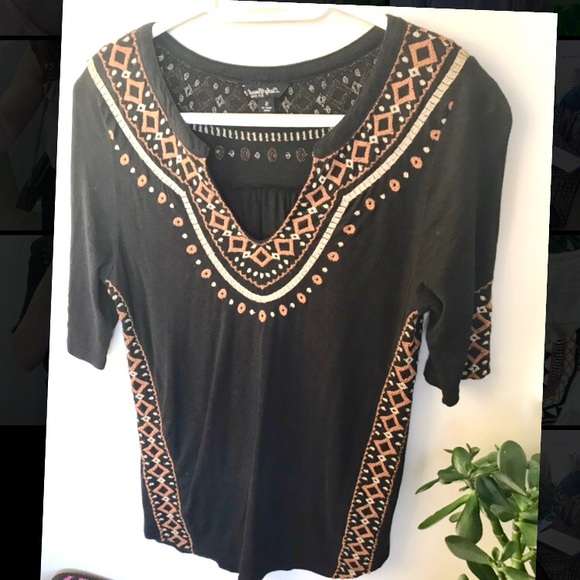 Lucky Brand Geometric Blouse - Picture 2 of 6